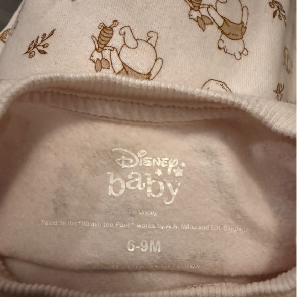Disney Baby Winnie The Pooh Light Pink Sweatshirt with Cute Print size 6/9M - Picture 5 of 5
